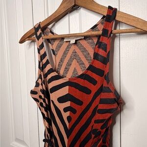 LOFT Black and Brown Zebra Print Maxi Dress